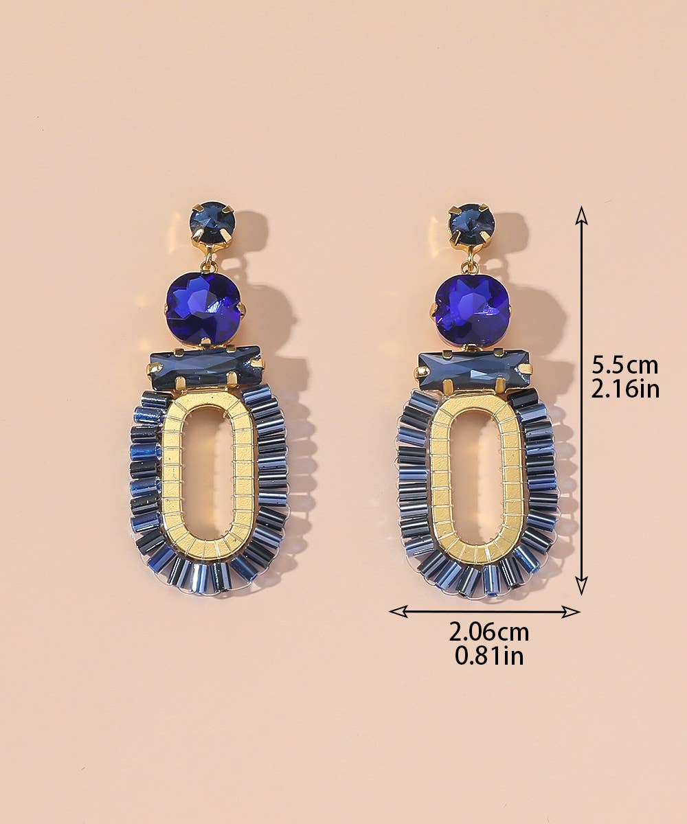 Bold Colourful Gold Statement Earrings