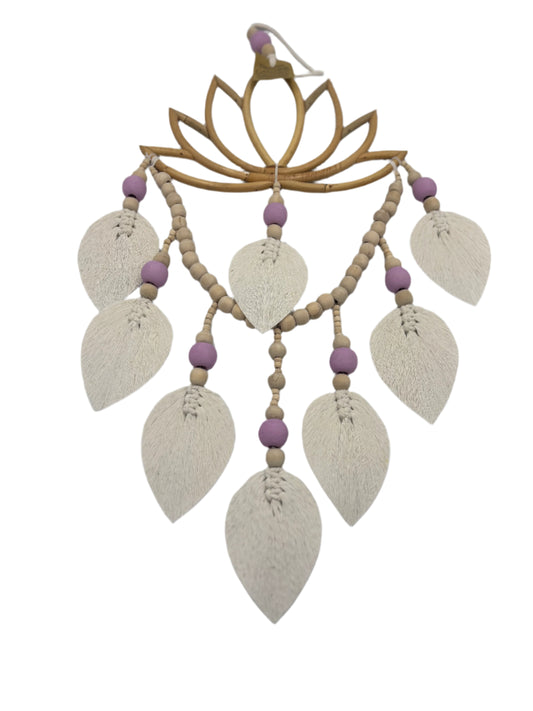 Lotus Dream Catcher - Handcrafted with Beads and Bamboo Wall Hanger