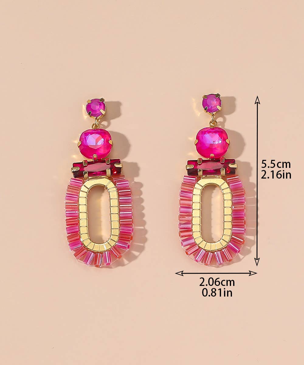 Bold Colourful Gold Statement Earrings