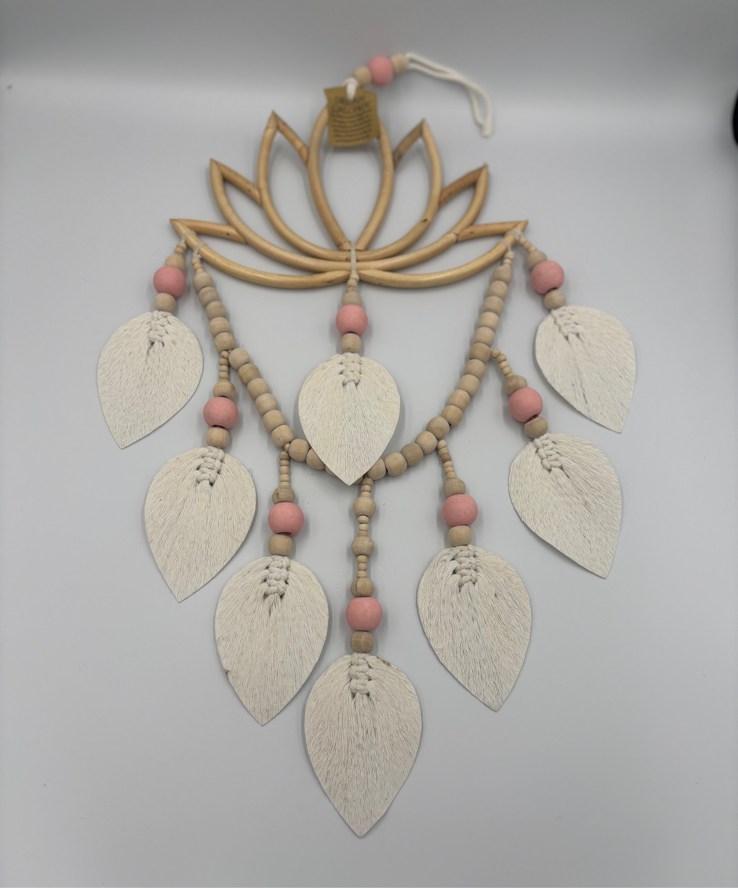 Lotus Dream Catcher - Handcrafted with Beads and Bamboo Wall Hanger