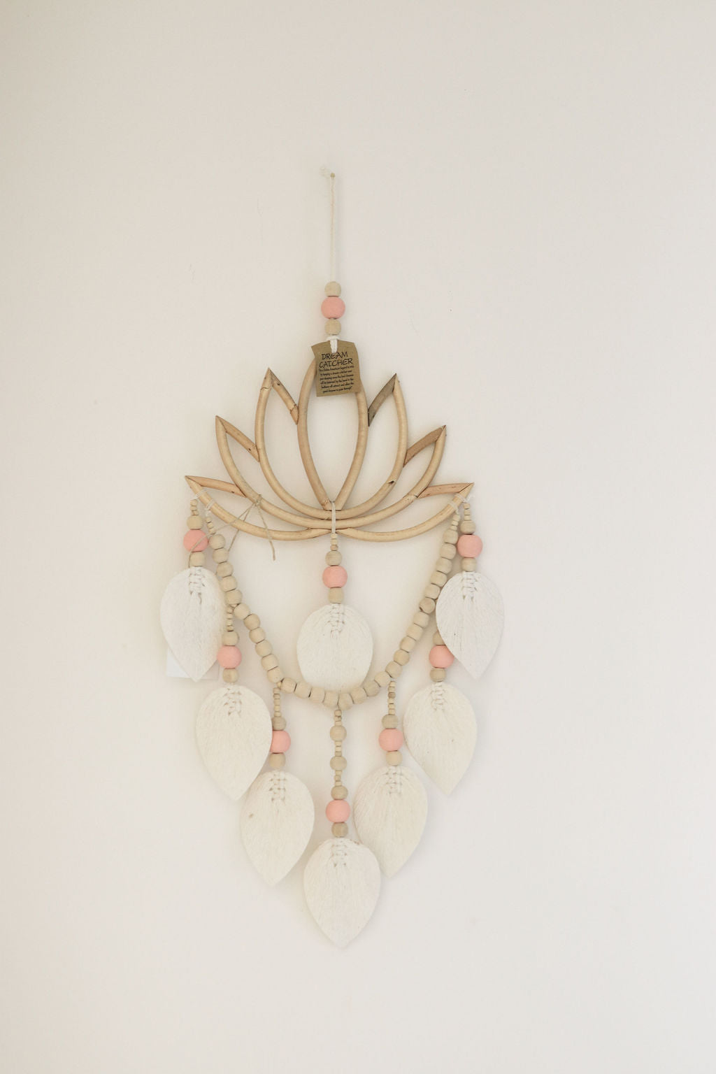Lotus Dream Catcher - Handcrafted with Beads and Bamboo Wall Hanger