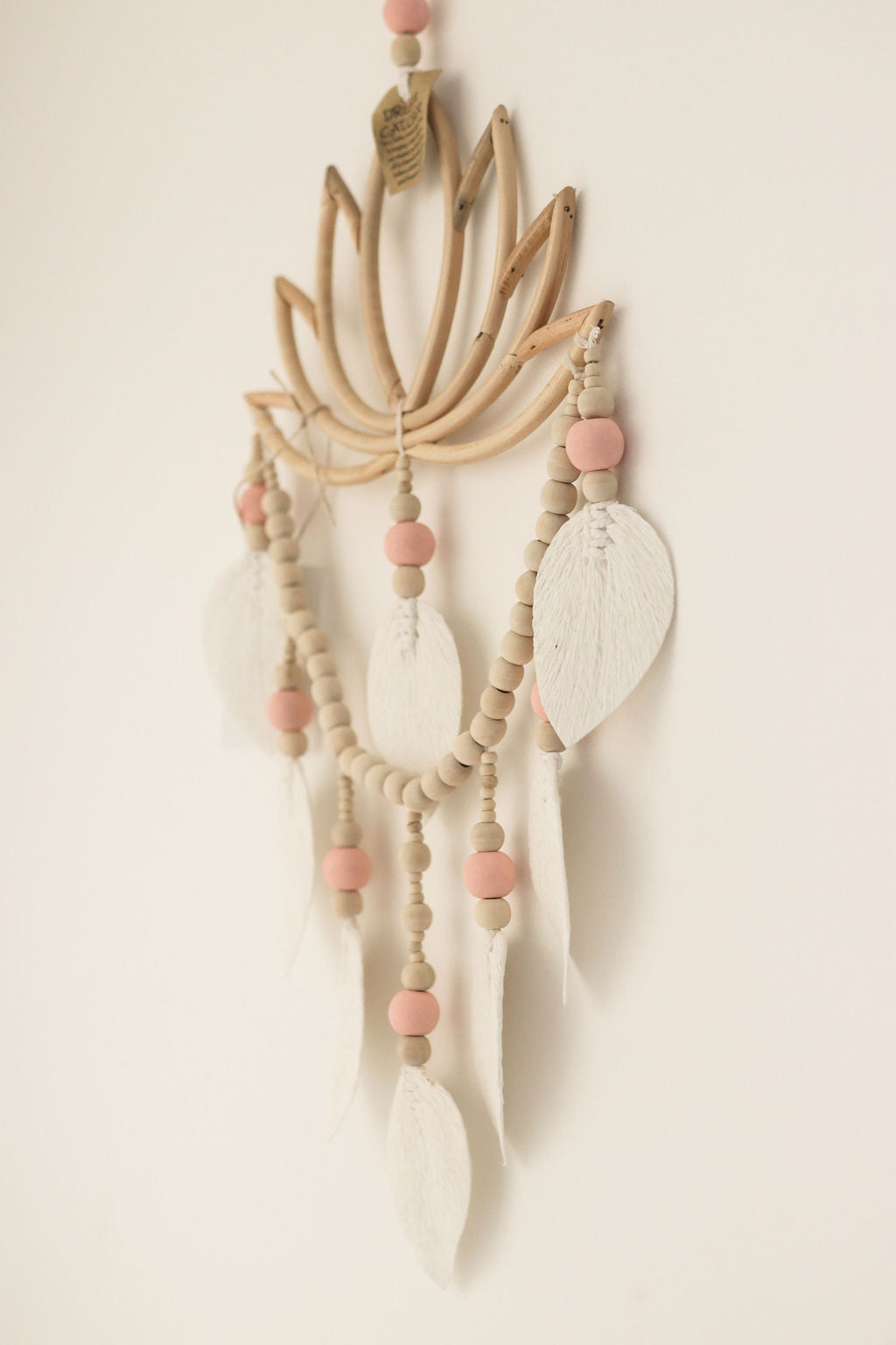 Lotus Dream Catcher - Handcrafted with Beads and Bamboo Wall Hanger