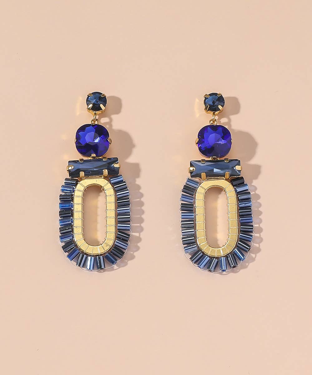Bold Colourful Gold Statement Earrings