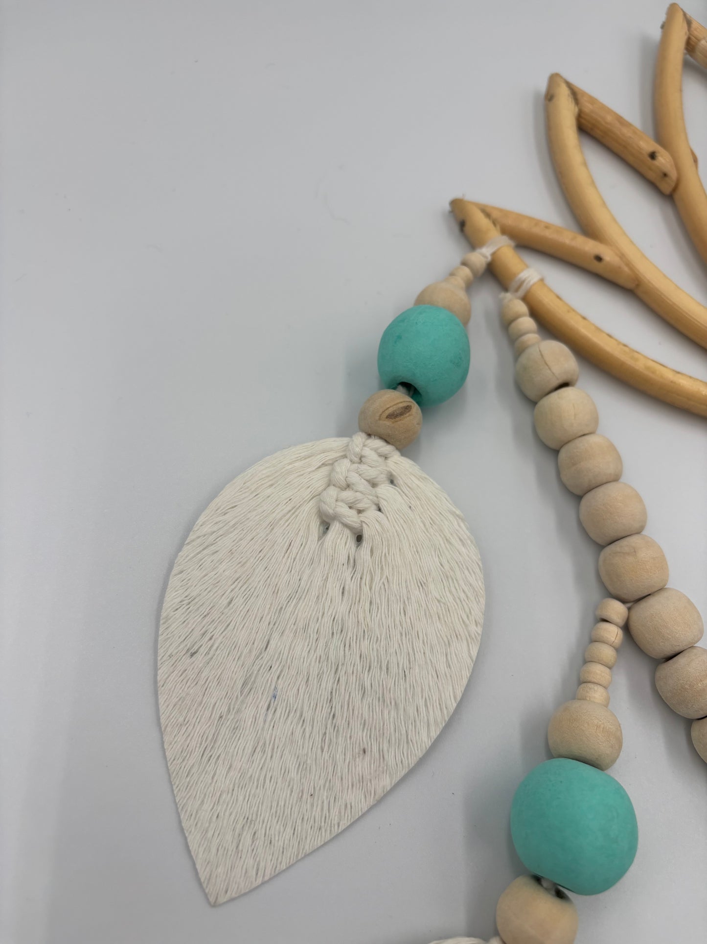 Lotus Dream Catcher - Handcrafted with Beads and Bamboo Wall Hanger