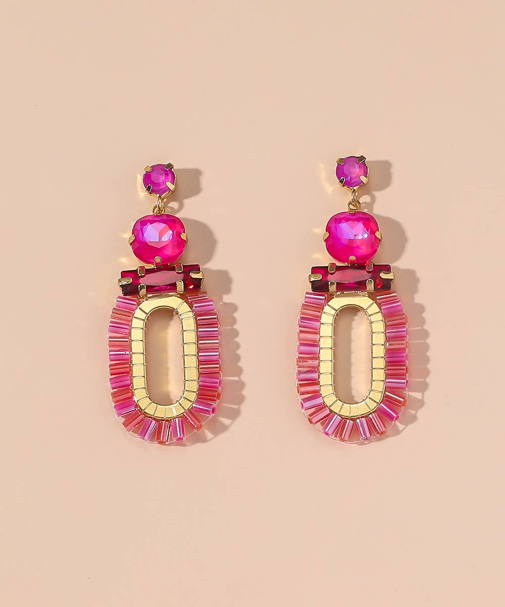 Bold Colourful Gold Statement Earrings