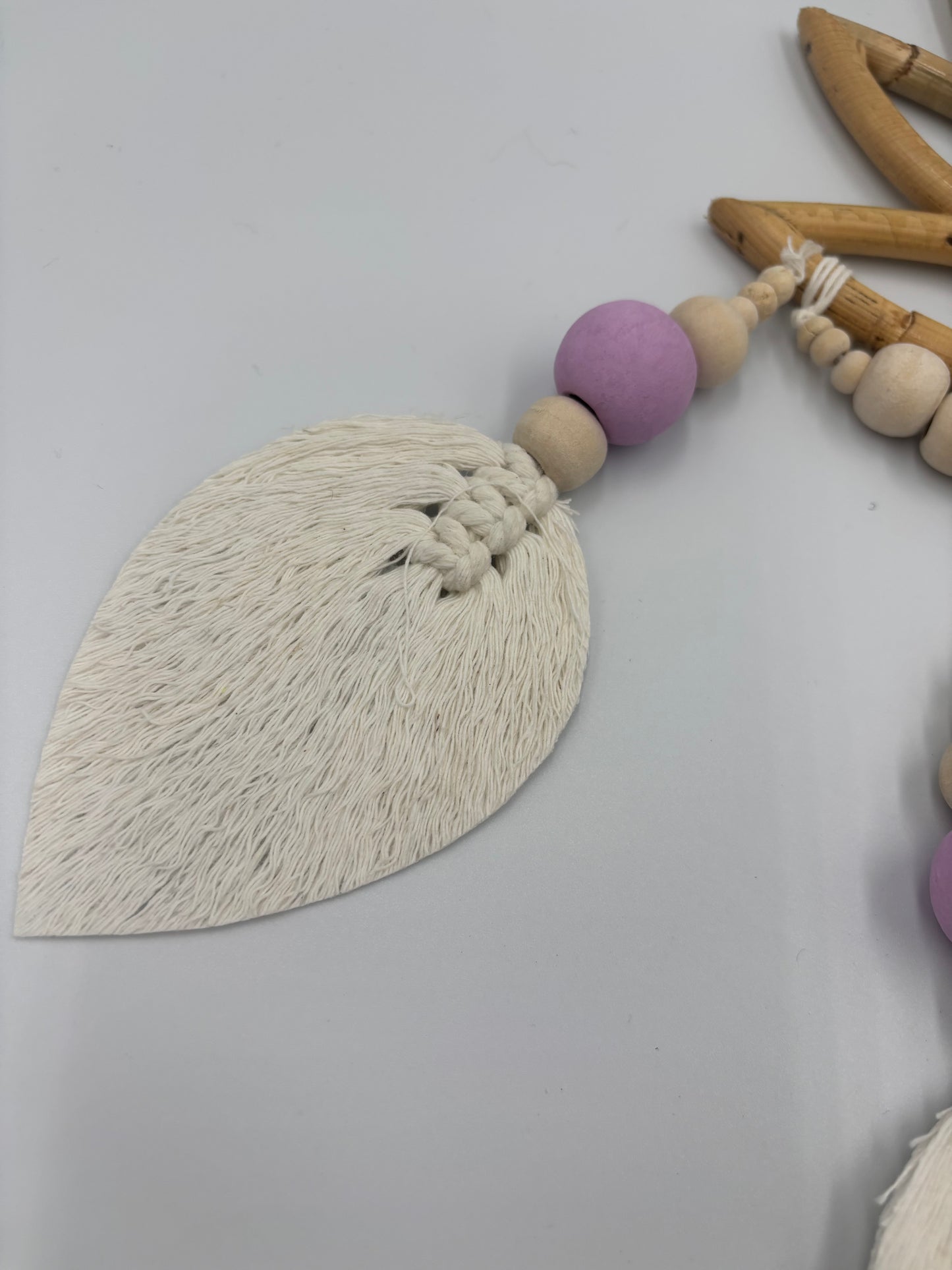 Lotus Dream Catcher - Handcrafted with Beads and Bamboo Wall Hanger