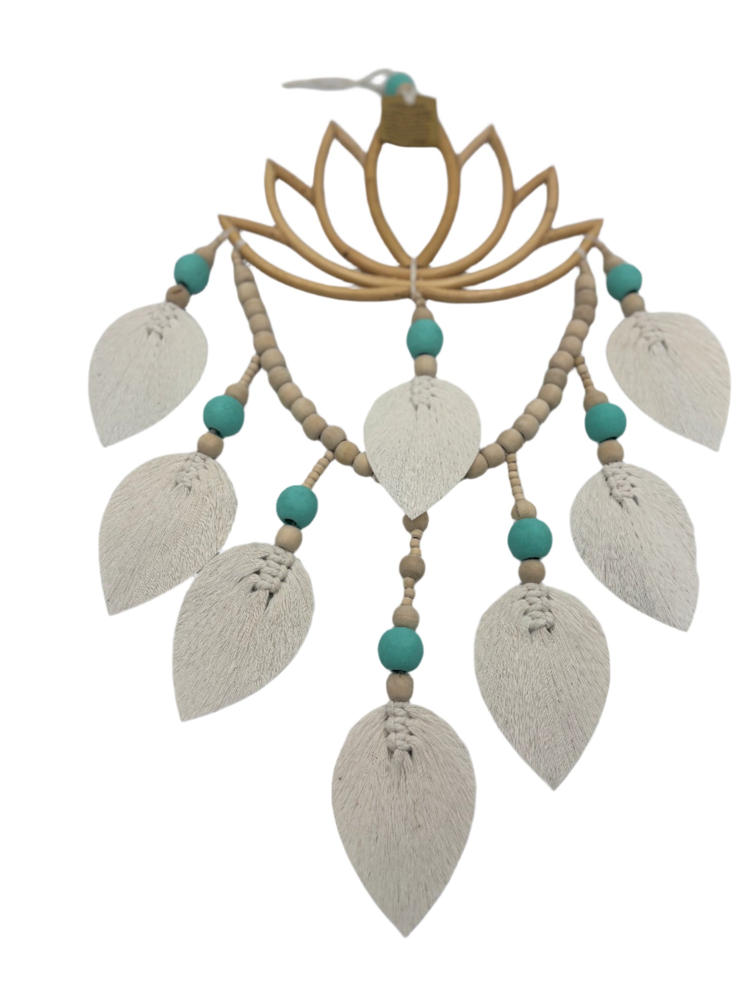 Lotus Dream Catcher - Handcrafted with Beads and Bamboo Wall Hanger