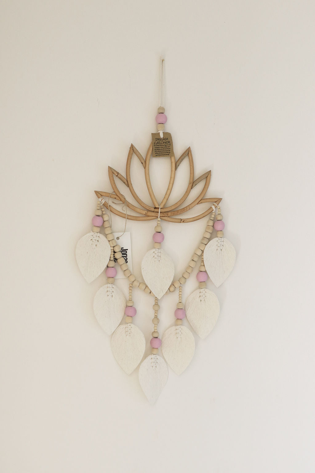 Lotus Dream Catcher - Handcrafted with Beads and Bamboo Wall Hanger