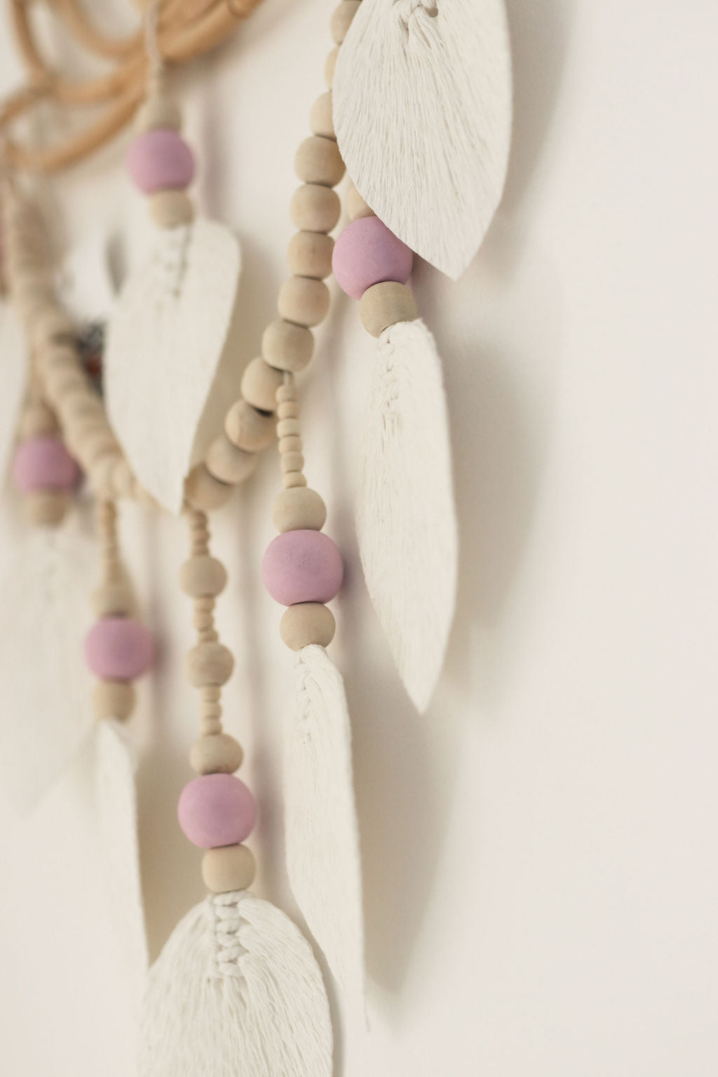 Lotus Dream Catcher - Handcrafted with Beads and Bamboo Wall Hanger