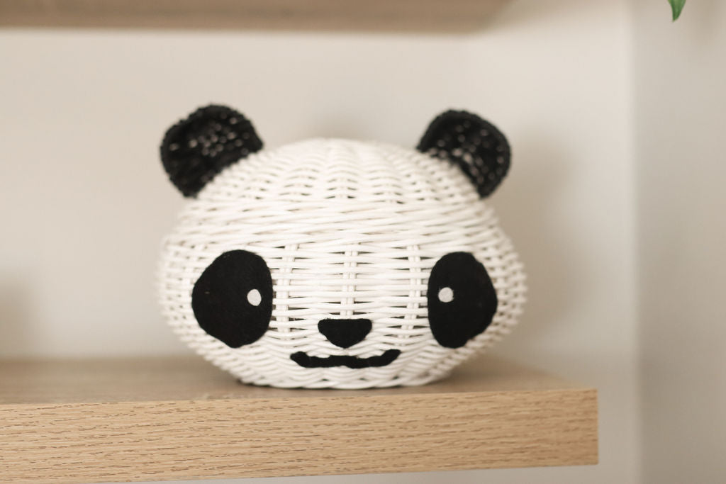 Wicker Panda Head Basket