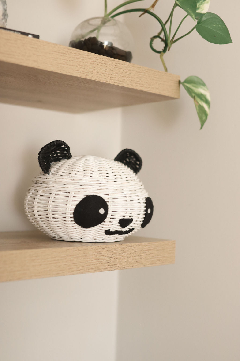 Wicker Panda Head Basket