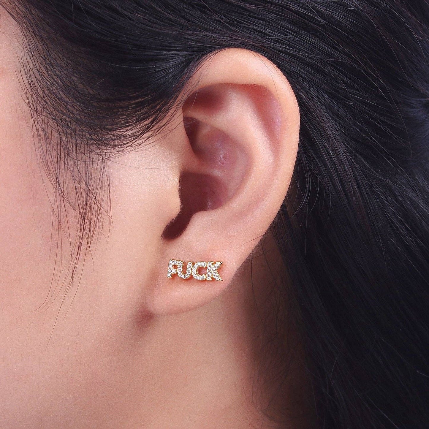 Dainty "F##K" Earring